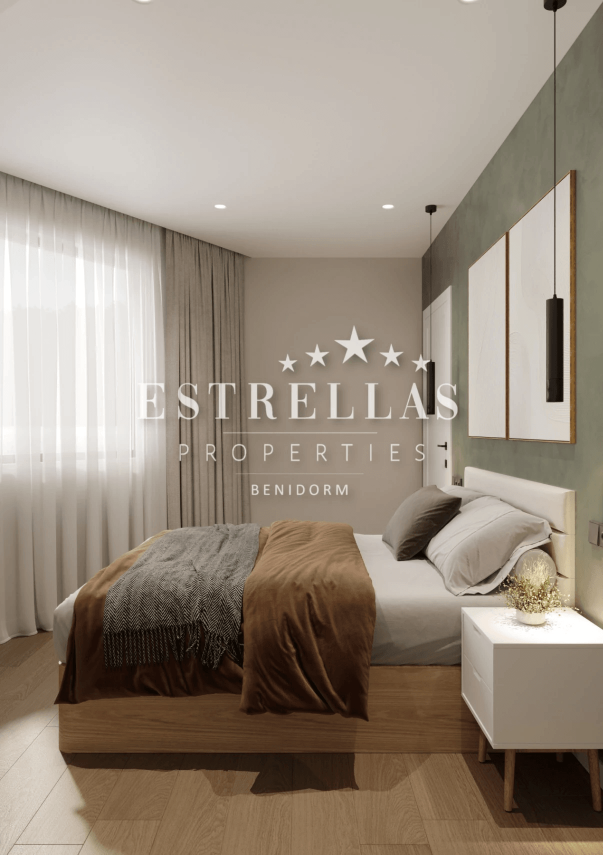 Gerestyled appartement in Benidorm dichtbij Playa de Poniente met zwembad en op het zuiden gericht.