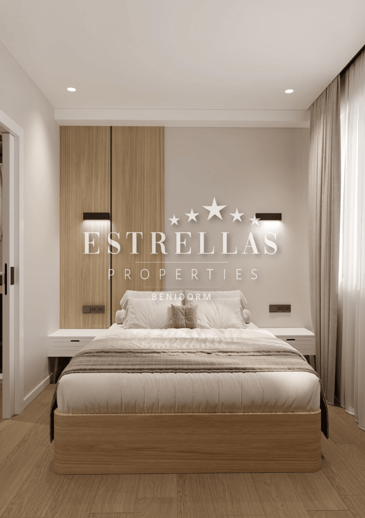 Gerestyled appartement in Benidorm dichtbij Playa de Poniente met zwembad en op het zuiden gericht.