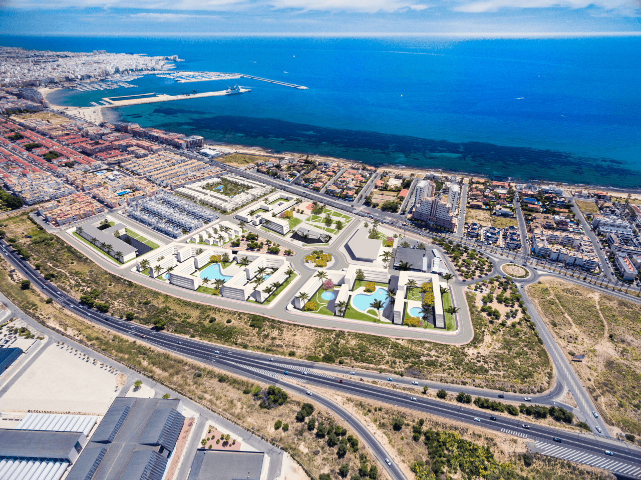 Bungalow alto con solarium en nuevo residencial 250 metros del mar