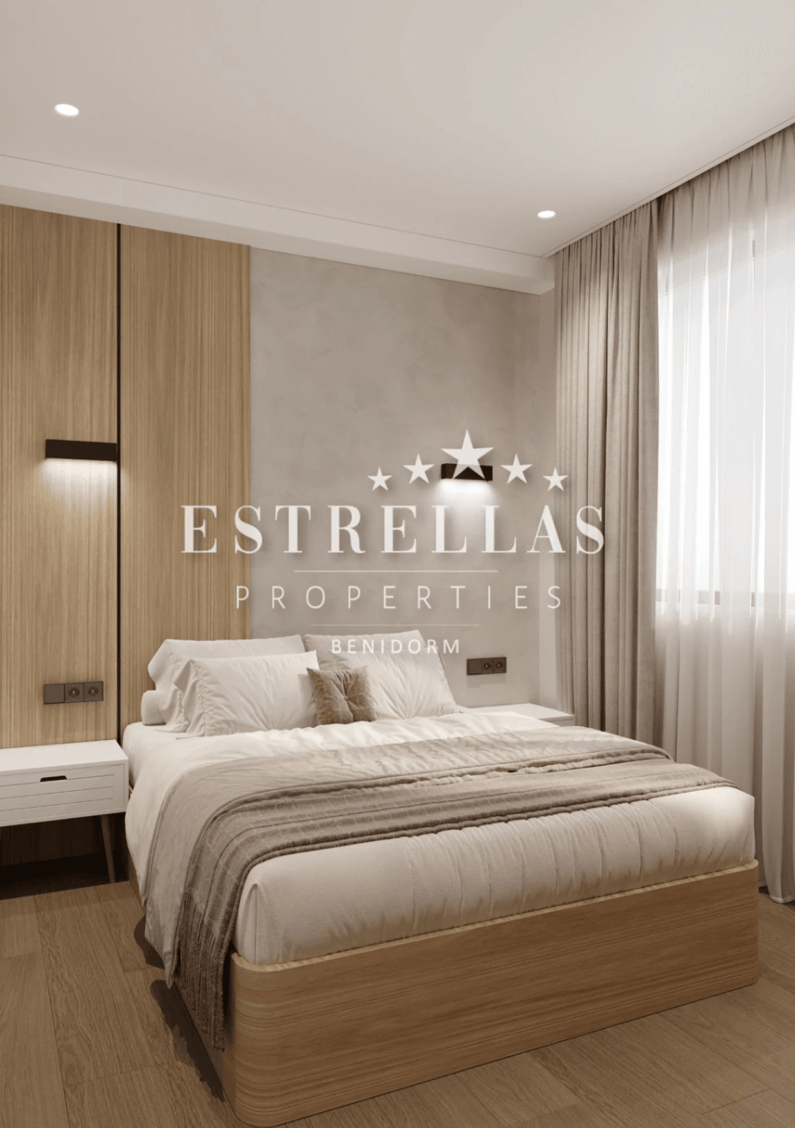 Gerestyled appartement in Benidorm dichtbij Playa de Poniente met zwembad en op het zuiden gericht.