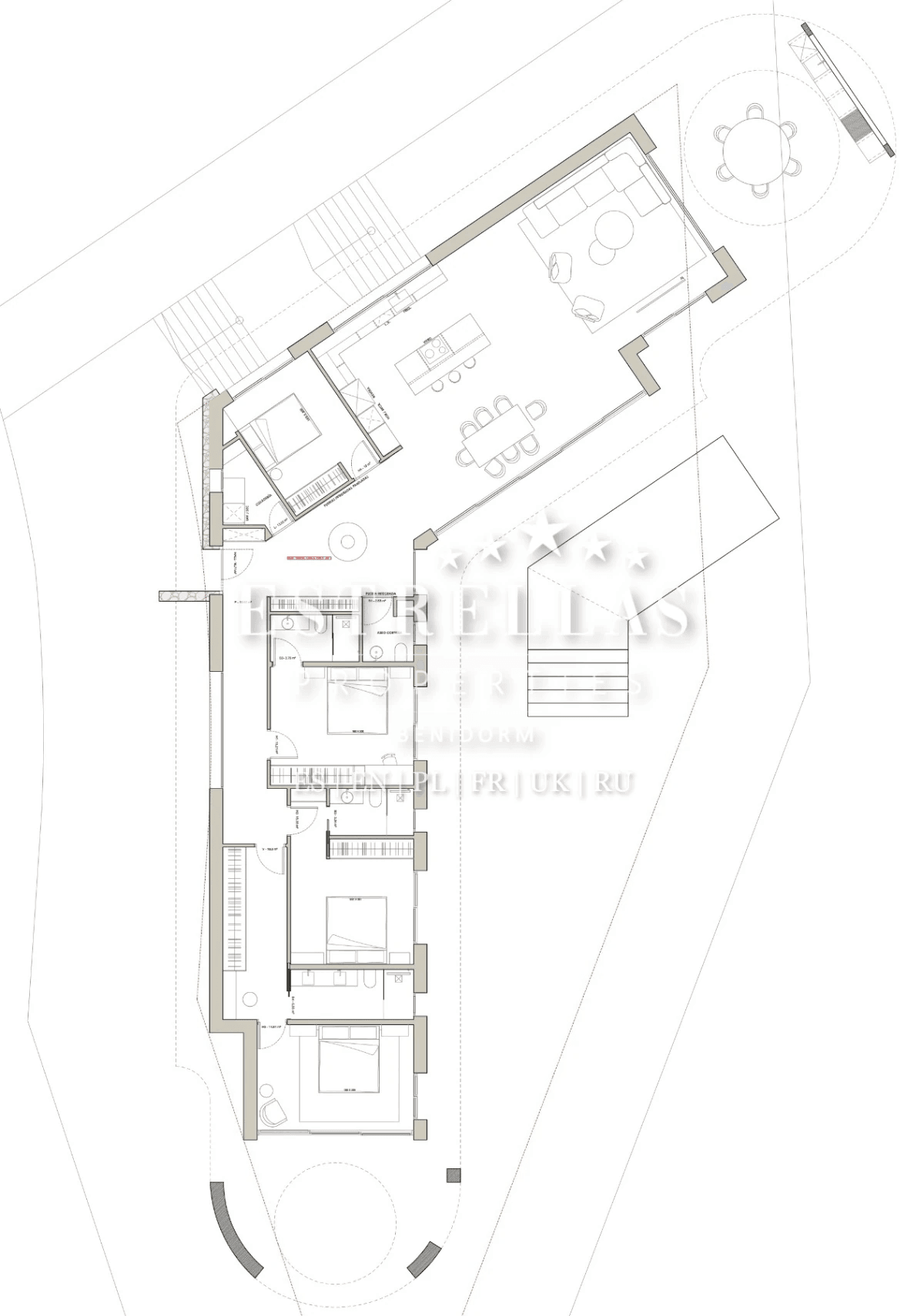 Parcela urbana con proyecto de villa moderna y vistas al mar en Moraira, Costa Blanca