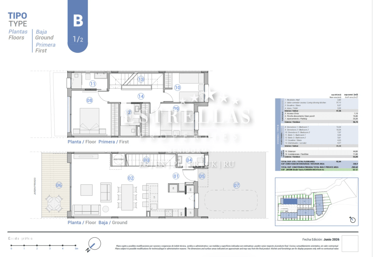 Villa mitoyenne design avec de grands espaces extérieurs et un jardin privé à El Campello.